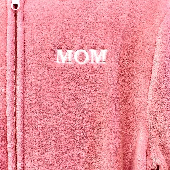 Hoodie-Footie - Pink "MOM" Size Medium - Picture 3 of 10